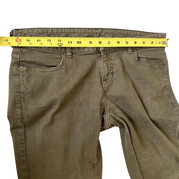 The North Face Womens 12 Olive Green Bootcut Denim Jeans Low Rise Southwestern - Picture 5 of 14
